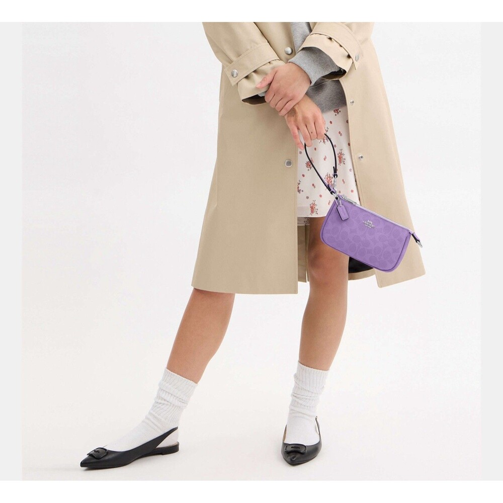 COACH Iris Nolita 19 Signature Canvas NWT Purple - Picture 8 of 12